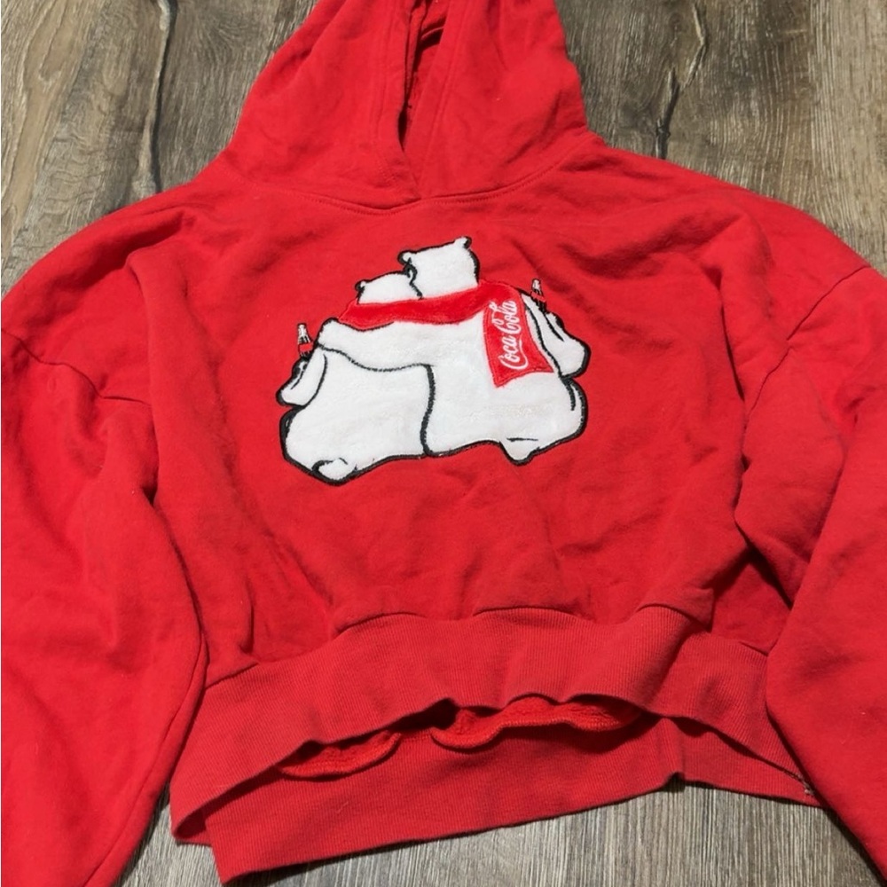 Coca-Cola Red Hoodie with Polar Bear Graphic